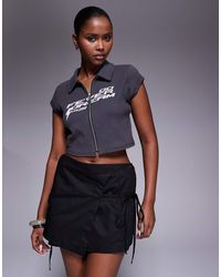 Abrand Jeans - Abrand Zip Up Polo Crop Top - Lyst