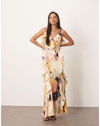 ARRANGE - – maxi-trägerkleid mit asymmetrisch geschnittenem rock, blumenmuster - Lyst