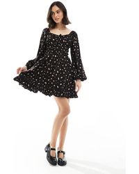 Miss Selfridge - Shirred Waist Mini Dress - Lyst