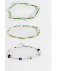 ASOS - 3 Pack Beaded And Semi-precious Chipping Stone Bracelet - Lyst