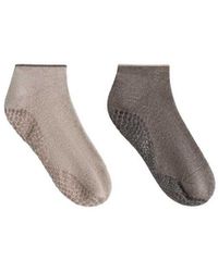 Oysho - 2 Pairs Of Cotton Blend Sneaker Yoga And Pilates Socks - Lyst