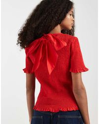 ASOS - Shir Bow Detail Short Sleeve Top - Lyst
