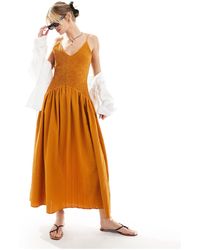 ASOS - Full Skirt Midi Crinkle Sundress - Lyst