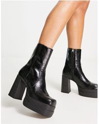 ASOS - East - bottines à talon haut et semelle plateforme - Lyst