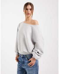 ONLY - Asymmetric Neck Sweatshirt - Lyst