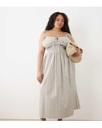 Esmee Curve - Esmée Curve Tie Strap Shirred Beach Maxi Dress - Lyst