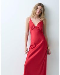 Miss Selfridge - Satin Tie Back Maxi Dress - Lyst