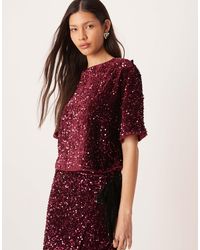 ASOS - Velvet Sequin Short Sleeve Tee - Lyst