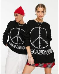 Collusion - Unisex Knitted Jacquard Branded Oversized Jumper - Lyst