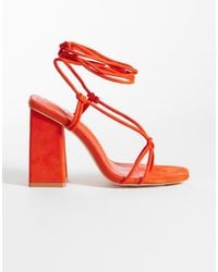 Public Desire - Elira Tie Leg Block Heeled Sandals - Lyst