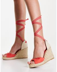 Alpargatas con cuña en dorado Mango de color Metálico | Lyst