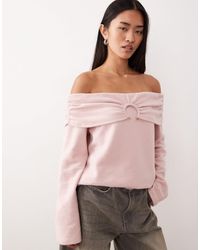ASOS - Supersoft Off Shoulder Hardware Detail Jumper - Lyst