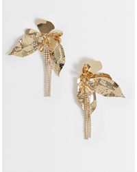 ASOS - Statement-ohrring mit blütenblatt-anhänger und strassdetails - Lyst