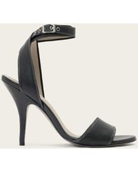 AllSaints - Vera Leather Buckle Heel - Lyst