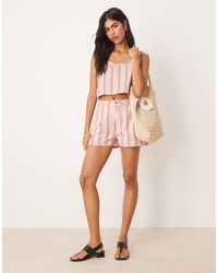 ASOS - Short d'ensemble évasé en denim rayé - Lyst