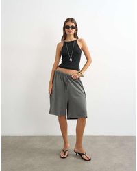TOPSHOP - Washed Long Line Tie Detail Shorts - Lyst
