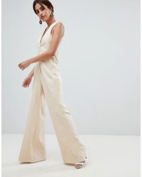 ASOS Tailored Jumpsuit With Wide Leg - Natural