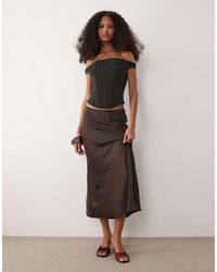 Y.A.S - Satin Midi Skirt - Lyst