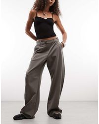 Weekday - Low Waist Barrel Leg Tailored Trousers - Lyst