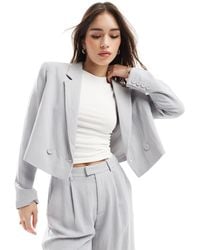 Stradivarius - Crinkle Cropped Blazer - Lyst