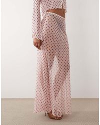 ASOS - Co-ord Printed Mesh Maxi Skirt - Lyst