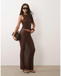 New Look - Lace Column Beach Maxi Skirt - Lyst