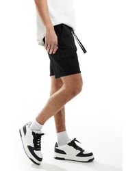 Bershka - Pantaloncini Cargo Neri - Lyst