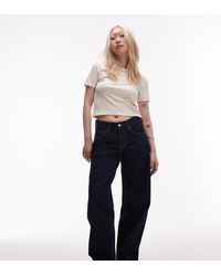 Topshop Unique - Cinch Low Rise Relaxed Jeans - Lyst