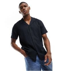New Look - Short Sleeve Linen Blend Shirt - Lyst