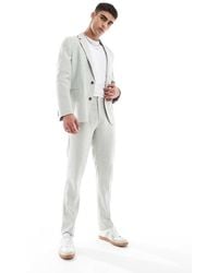 ASOS - Slim Suit Trousers With Linen - Lyst