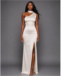 Vesper - One Shoulder Scarf Detail Maxi Dress - Lyst