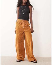 ASOS - Pull On Waist Wide Leg Cord Trousers - Lyst