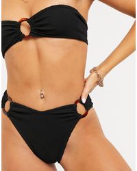 Boohoo Bikinibroekje Met Ring - Zwart