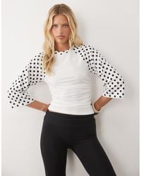 ASOS - Short Contrast Sleeve Top With Cinched Waist - Lyst