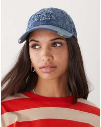 KTZ - Womens Ny Yankees 9twenty Distressed Stone Wash Denim Cap - Lyst