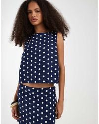 Gap - Linen Blend Cropped Top - Lyst