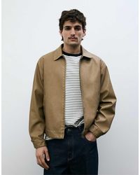 Pull&Bear - Washed Faux Leather Jacket - Lyst