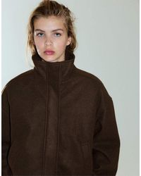 Pull&Bear - Cloth Bomber Jacket With A High Neck - Lyst