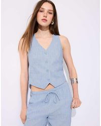 Stradivarius - Basic Rustiek Gilet - Lyst