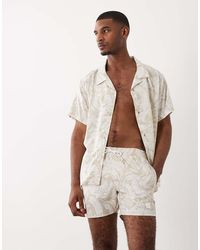 BOSS - Boss Piranha Leaf Print Co-Ord Swim Shorts - Lyst