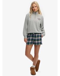 Superdry - Cotton Check Elastic Shorts - Lyst