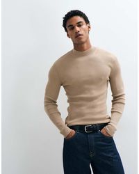 ASOS - Essential Micro Rib Muscle Fit Lightweight Knitted Turtle Neck Jumper - Lyst