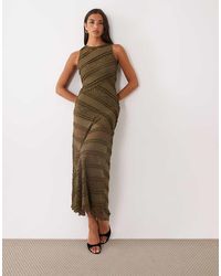 ASOS - Spliced Tiered Lace Midi Dress - Lyst