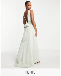 TFNC London Bow Back Maxi Bridesmaid Dress in Grey | Lyst UK