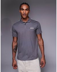 EA7 - Polo Blanco Con Cinta Del Logo En Contraste De Armani - Lyst