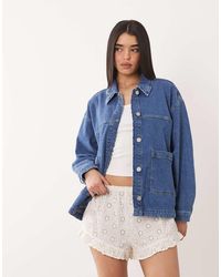 Vila - Boxy Denim Jacket - Lyst