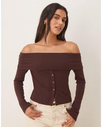 ASOS - Off The Shoulder Button Down Top - Lyst