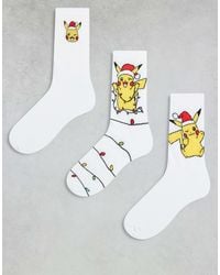 ASOS - Pokémon 3 Pack Socks With Christmas Graphic - Lyst