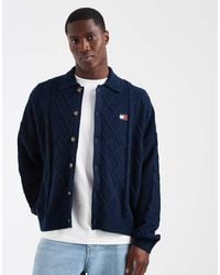 Tommy Hilfiger - Cable Knit Relaxed Fit Cardigan - Lyst