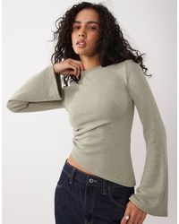 ASOS - Bouclé-top mit langen ärmeln - Lyst